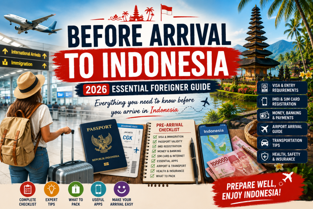 before arrival to indonesia - foreginers guide